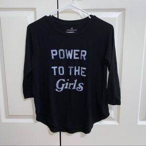 AEO Soft and Sexy Plush 3/4 Tee Power to the Girls